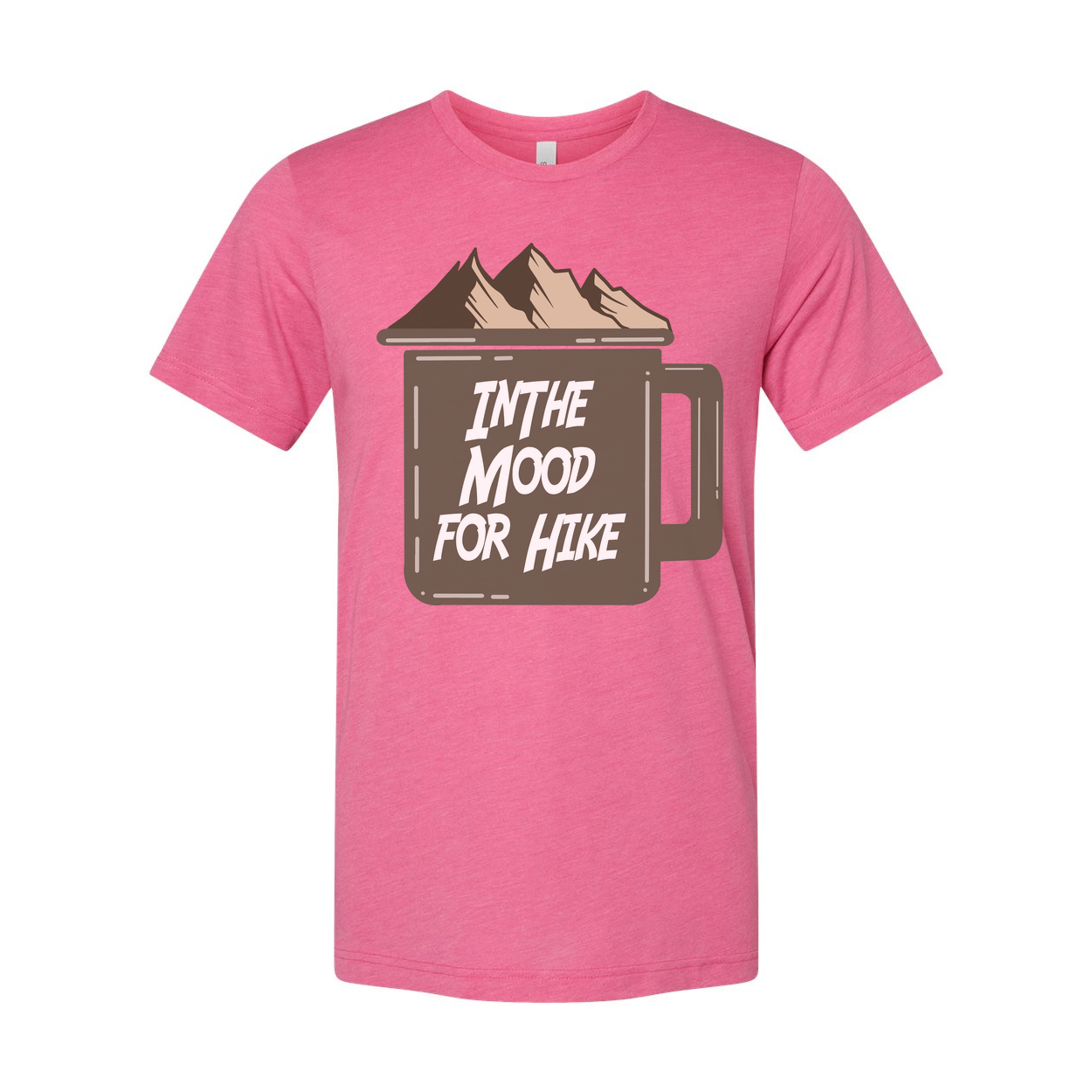 Unisex Outdoor Graphic Tee With Mountain Mug Artwork And In The Mood For Hike Quote