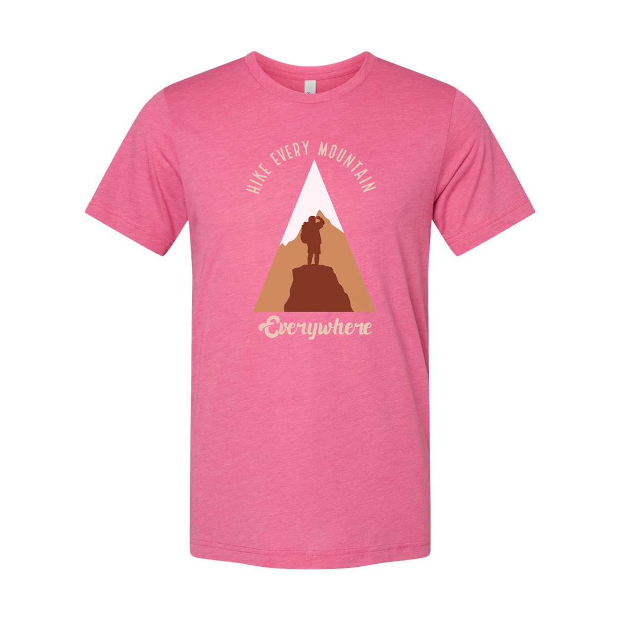 Unisex Outdoor Adventure T Shirt With Hike Every Mountain Everywhere Graphic Print