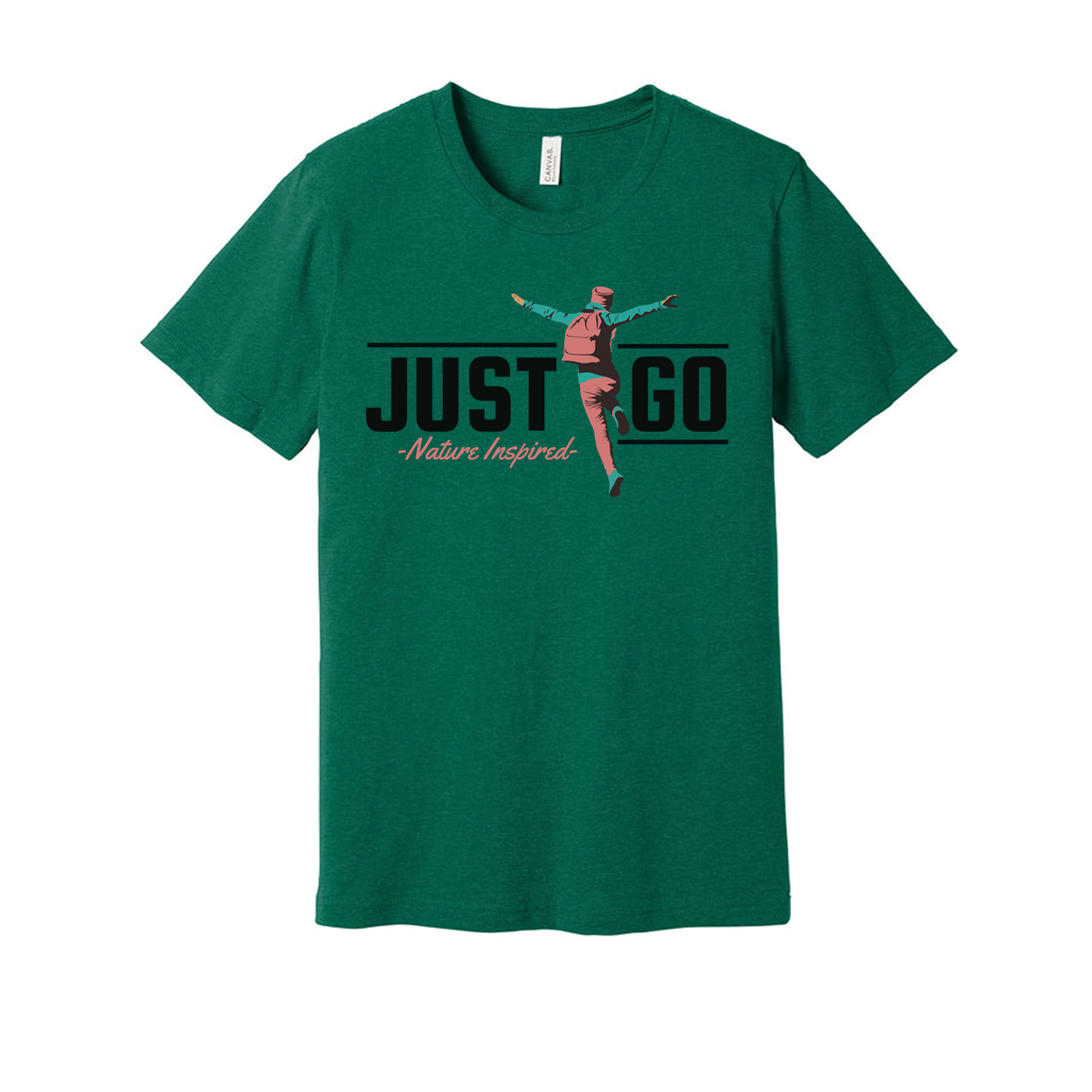 Just Go Nature Inspired Outdoor Graphic Tee For Unisex Adults With Adventure Theme