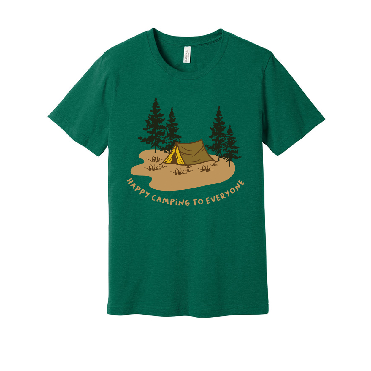 Unisex Outdoor Camping T Shirt With Tent And Pine Trees Graphic For Adventures And Hiking