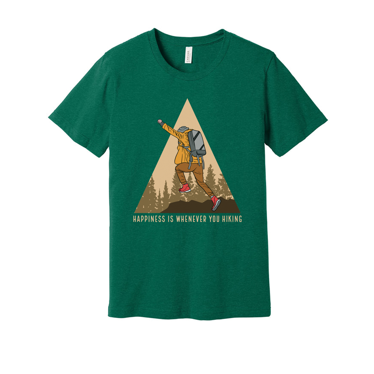 Unisex Hiking Graphic Tee For Outdoor Enthusiasts With Triangle Mountain Landscape Design Edition