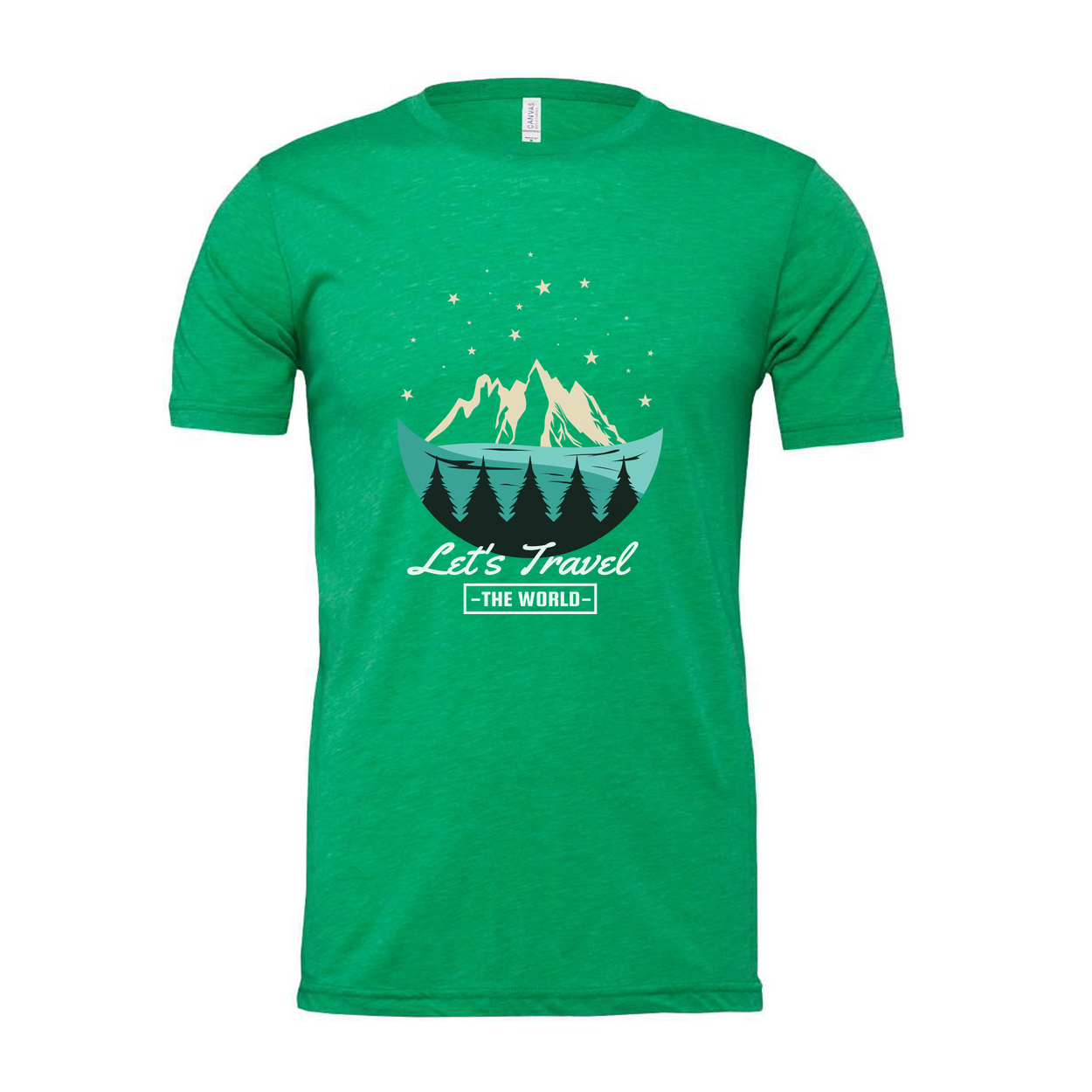 Unisex Outdoor Adventure Graphic T Shirt With Mountain Scene And Pine Forest Silhouette