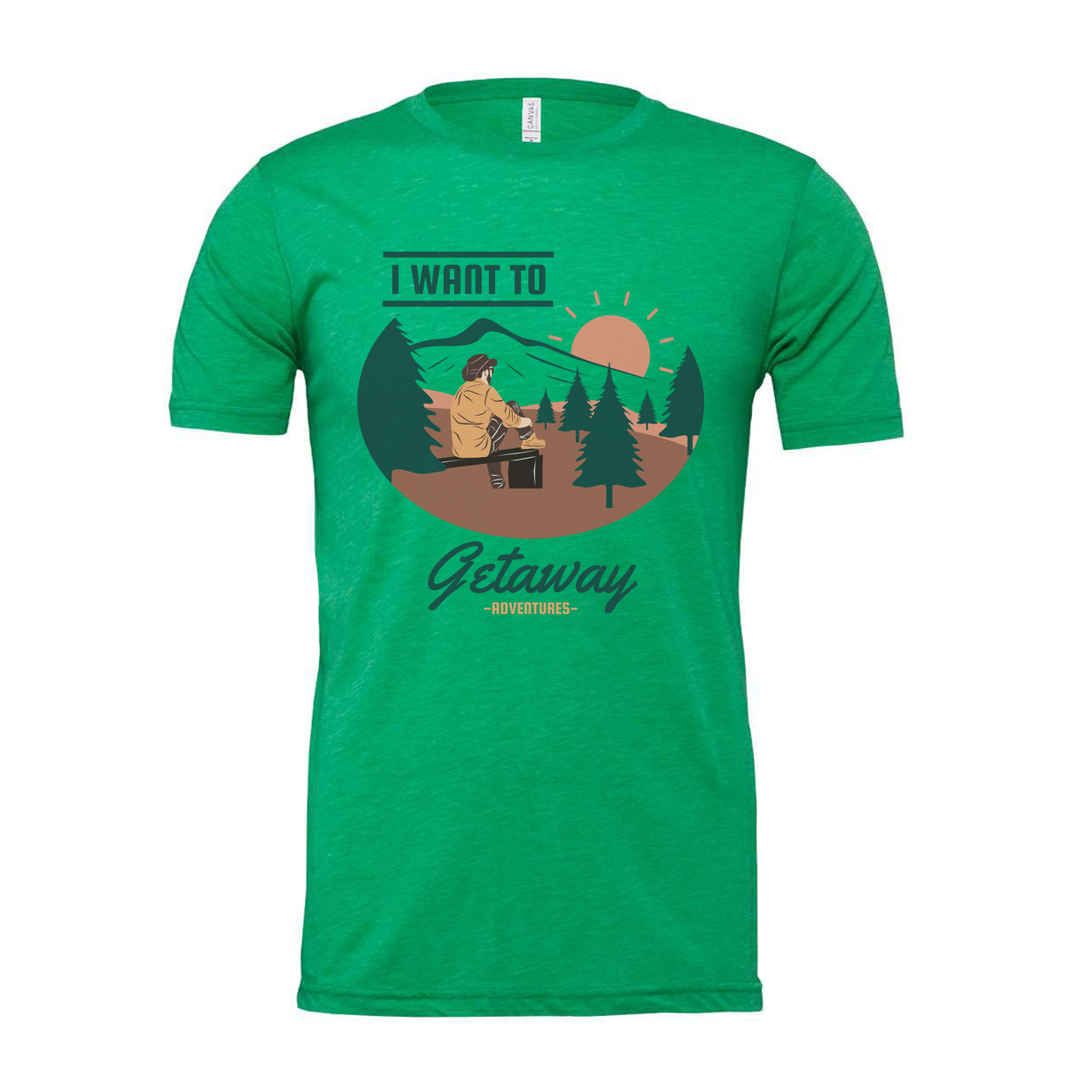 Unisex Outdoor Getaway Graphic T Shirt With Mountain Sunrise Scene For Hiking Camping Adventures