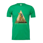 Unisex Hiking Graphic Tee For Outdoor Enthusiasts With Triangle Mountain Landscape Design Edition