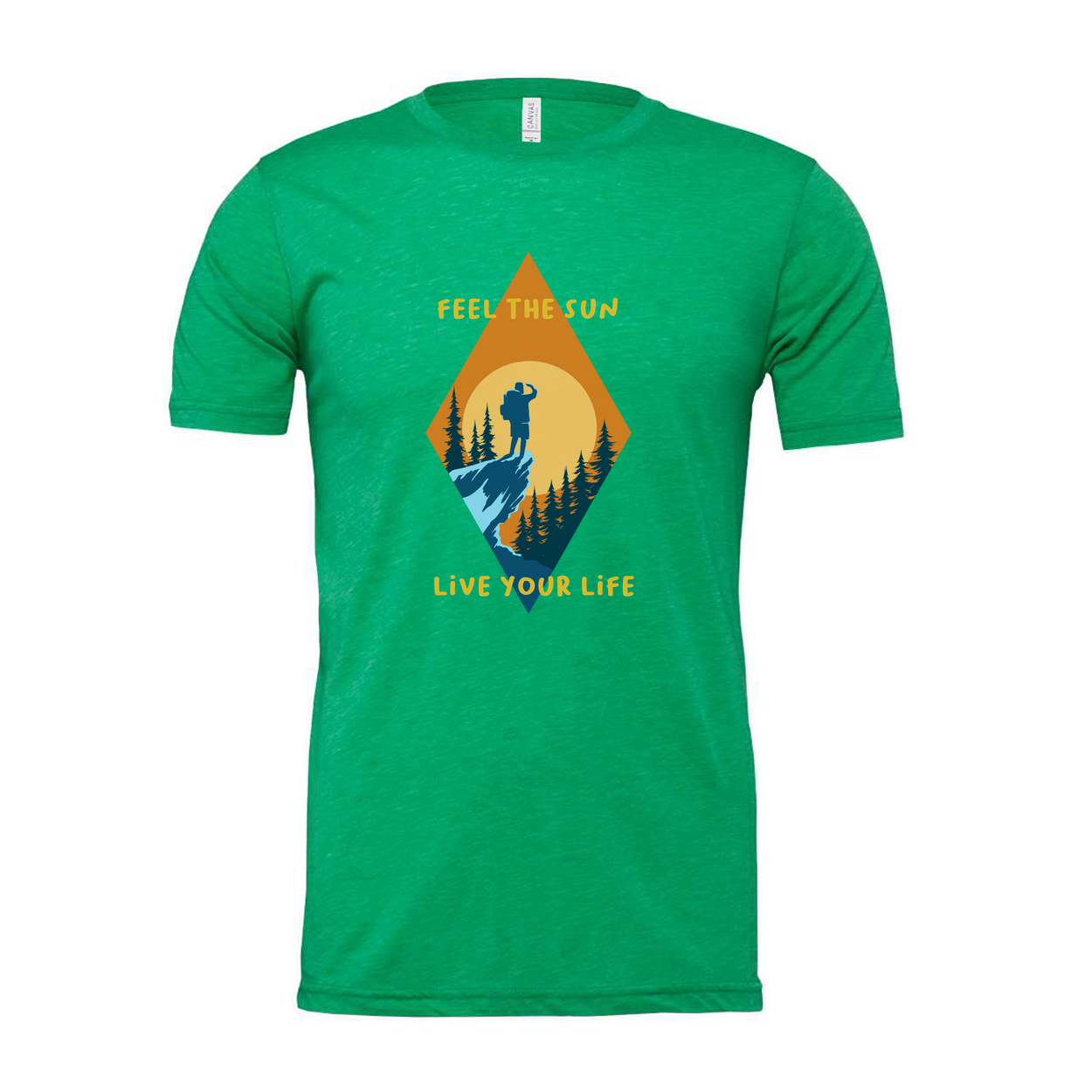 Unisex Outdoor Adventure T Shirt With Sunset Hiker Graphic And Forest Landscape For Outdoor Enthusiasts