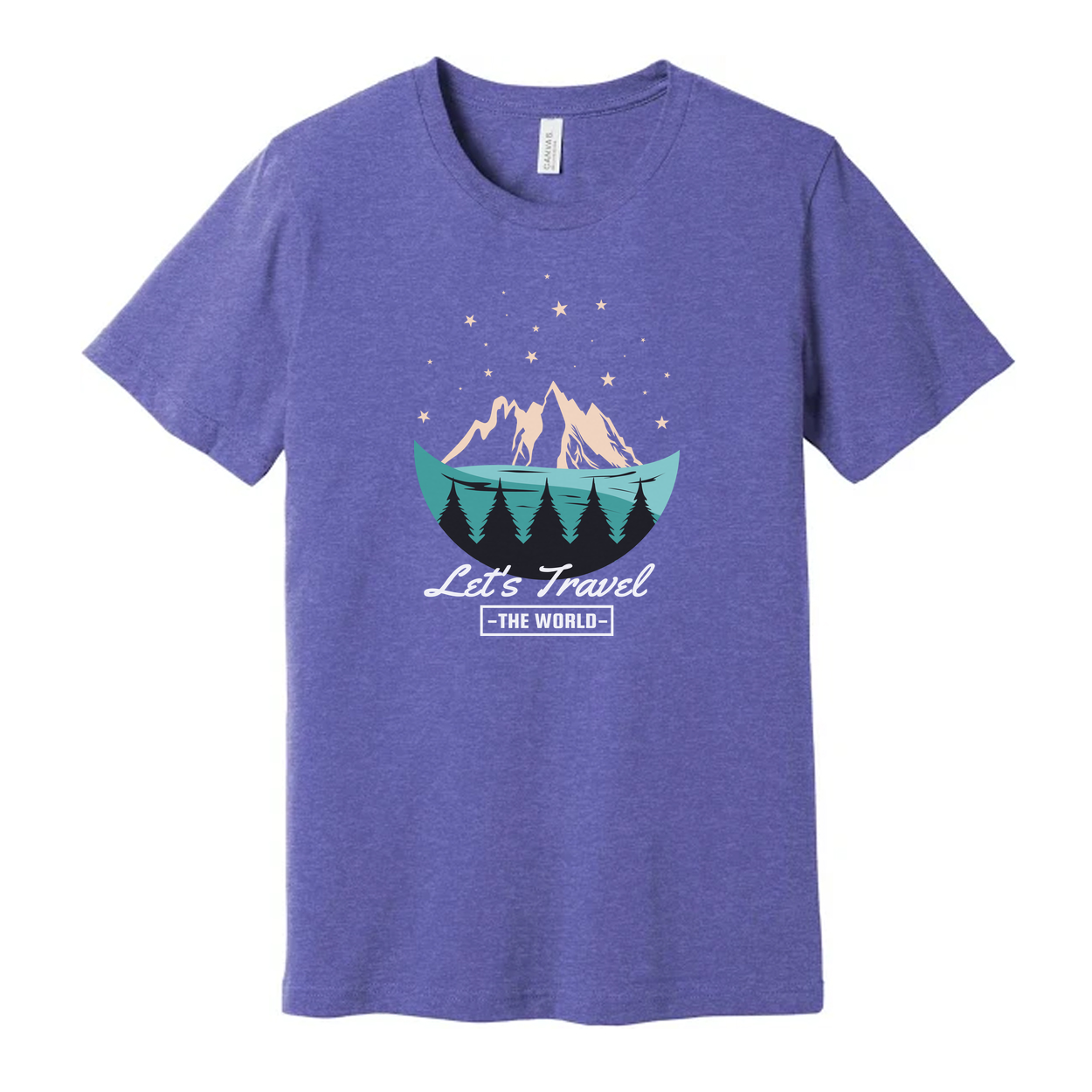Unisex Outdoor Adventure Graphic T Shirt With Mountain Scene And Pine Forest Silhouette