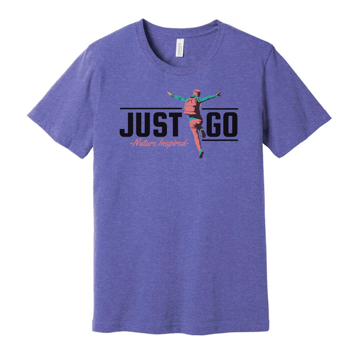 Just Go Nature Inspired Outdoor Graphic Tee For Unisex Adults With Adventure Theme