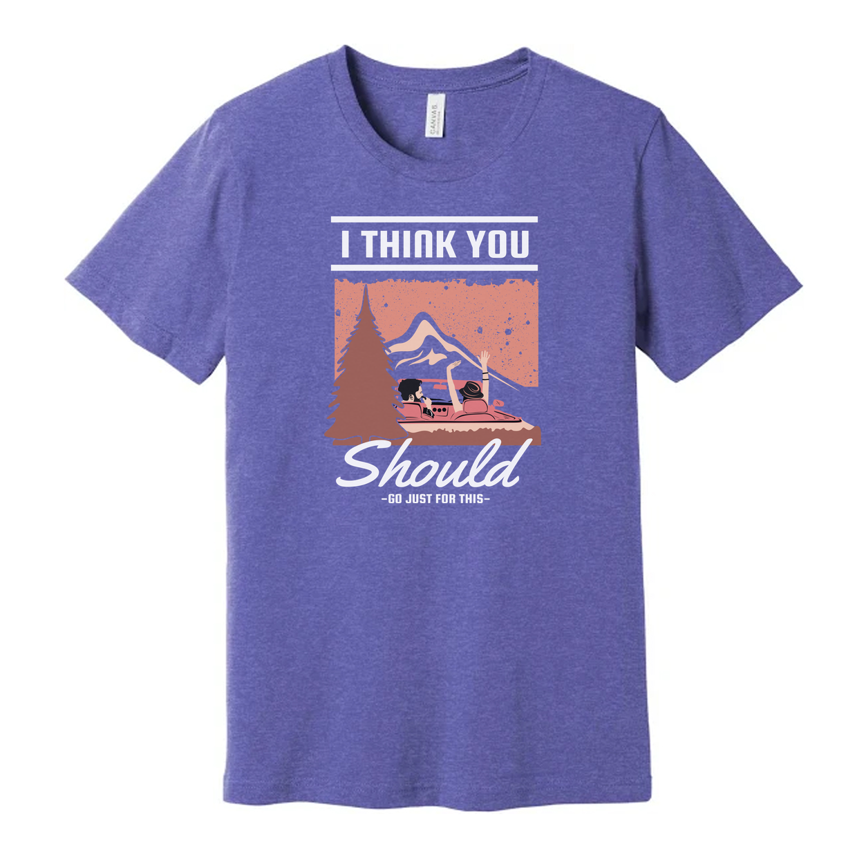 Unisex Outdoor Adventure Graphic T Shirt With Mountain Lake Scene And Pine Forest Illustration For Hiking Enthusiasts