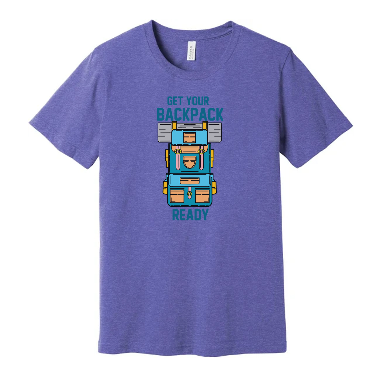 Unisex Outdoor Backpack Graphic T Shirt With Colorful Adventure Backpack Illustration