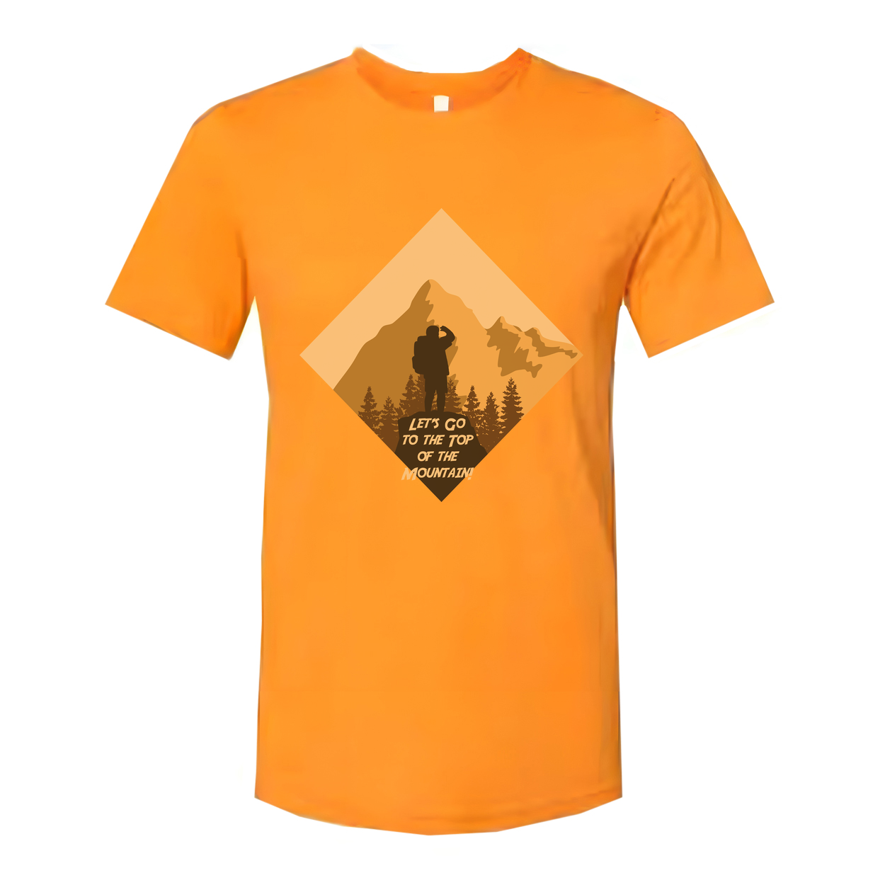 Unisex Outdoor Hiking Graphic T Shirt With Diamond Mountain Silhouette And Hiker