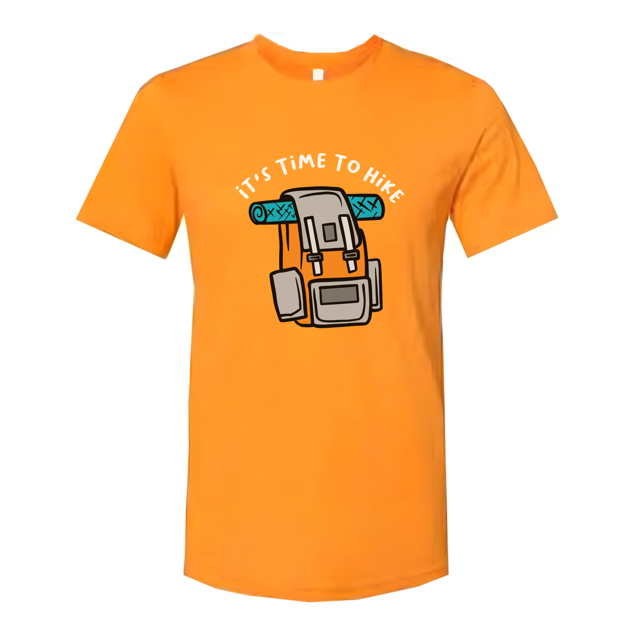 Unisex Outdoor Hiking Backpack Graphic T Shirt With Roll Mat It's Time To Hike Adventure Gear Tee