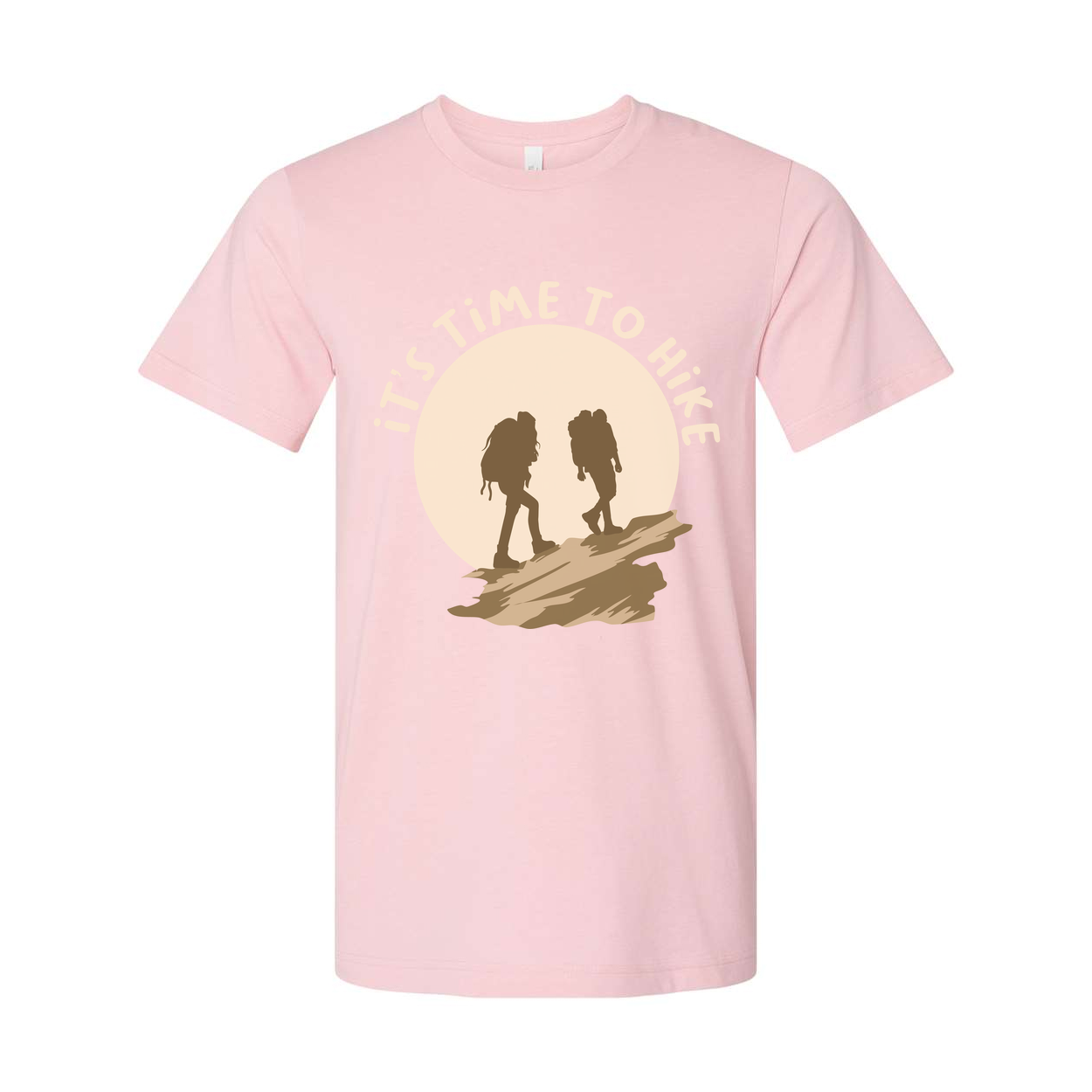 Unisex Outdoor Hiking Graphic T Shirt With Sunset Backdrop And Two Hikers Silhouette