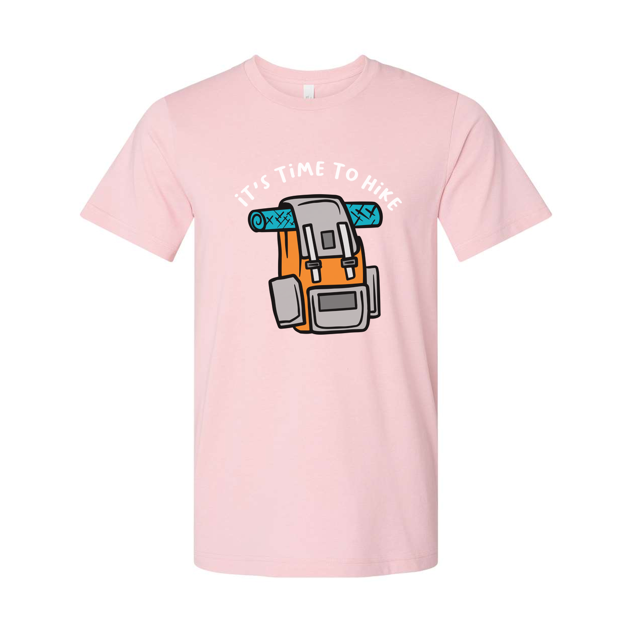 Unisex Outdoor Hiking Backpack Graphic T Shirt With Roll Mat It's Time To Hike Adventure Gear Tee
