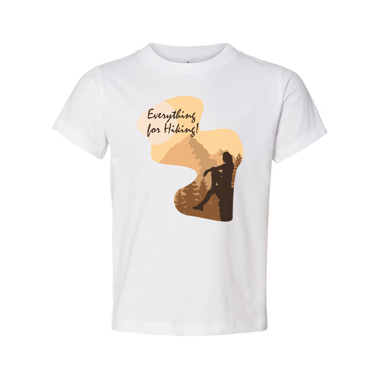 Unisex Outdoor Hiking Graphic T Shirt With Mountain Silhouette And Everything For Hiking Slogan