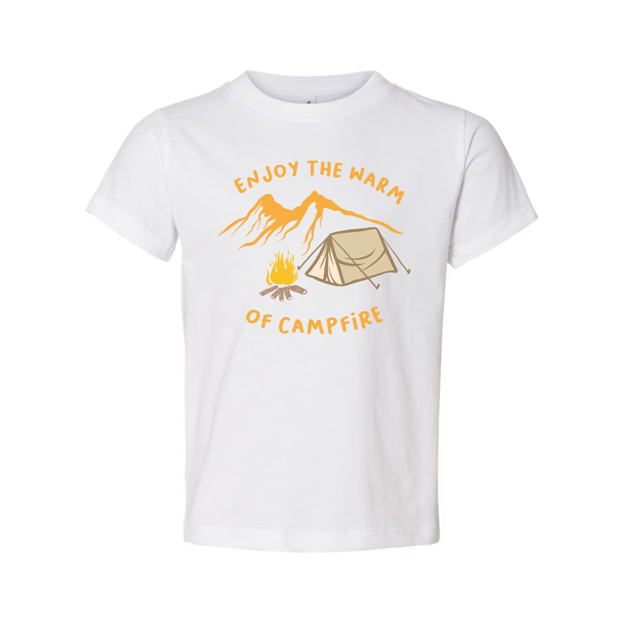 Outdoor Camping Themed T Shirt With Tent And Campfire Illustration For Unisex Adults
