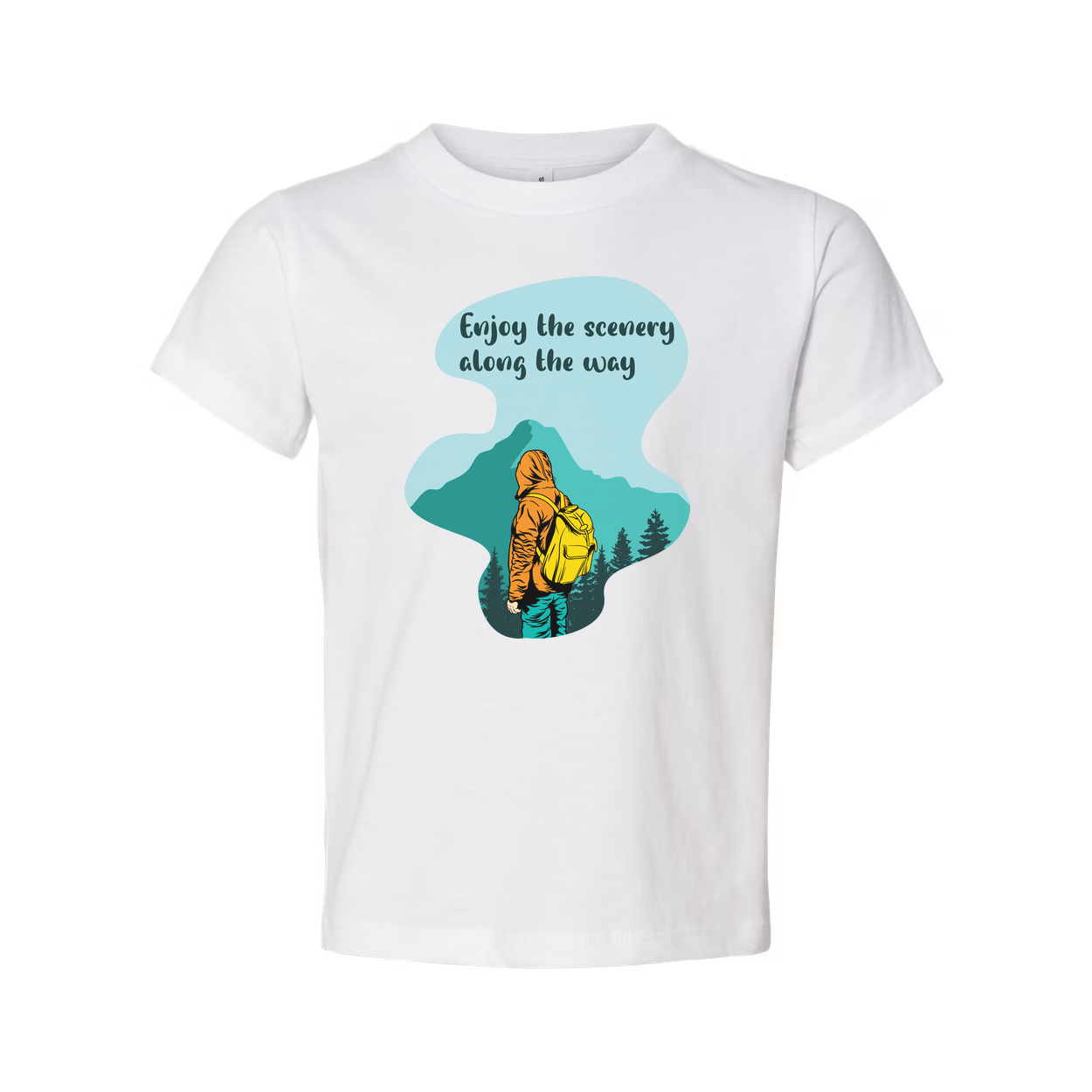 Unisex Outdoor Graphic Tee With Mountain Landscape And Enjoy The Scenery Along The Way