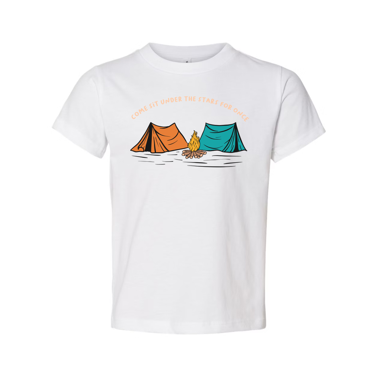 Unisex Outdoor Camping Tee With Tents And Campfire