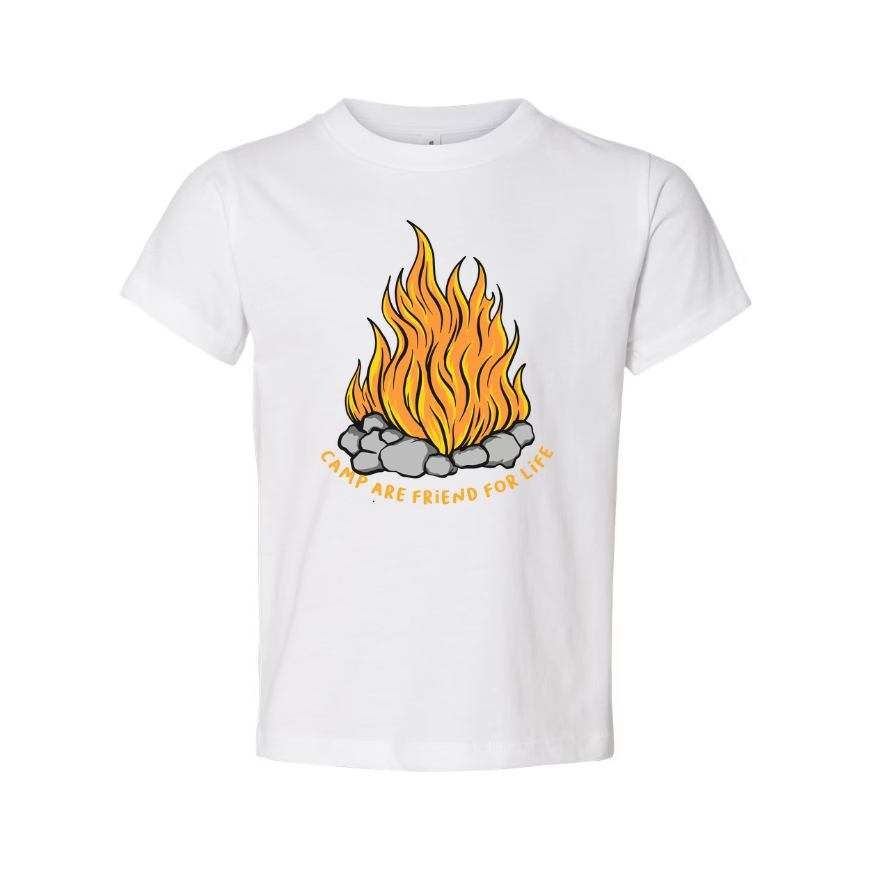 Unisex Outdoor Campfire Graphic T Shirt With Rock Ring And Slogan Camp Are Friend For Life