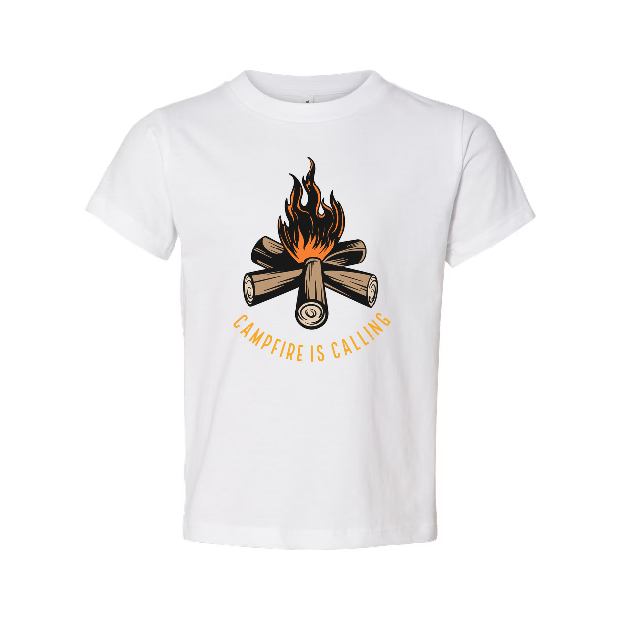 Unisex Campfire Graphic T Shirt With Log Pile And Flames For Outdoor Adventures Enthusiasts
