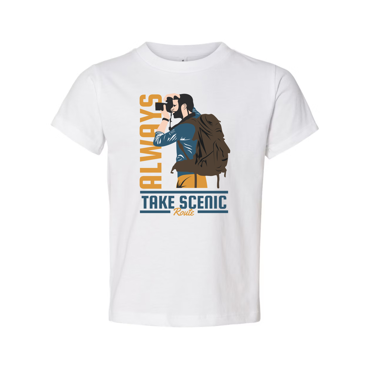 Unisex Outdoors Hiking Graphic Tee With Take Scenic Route Design