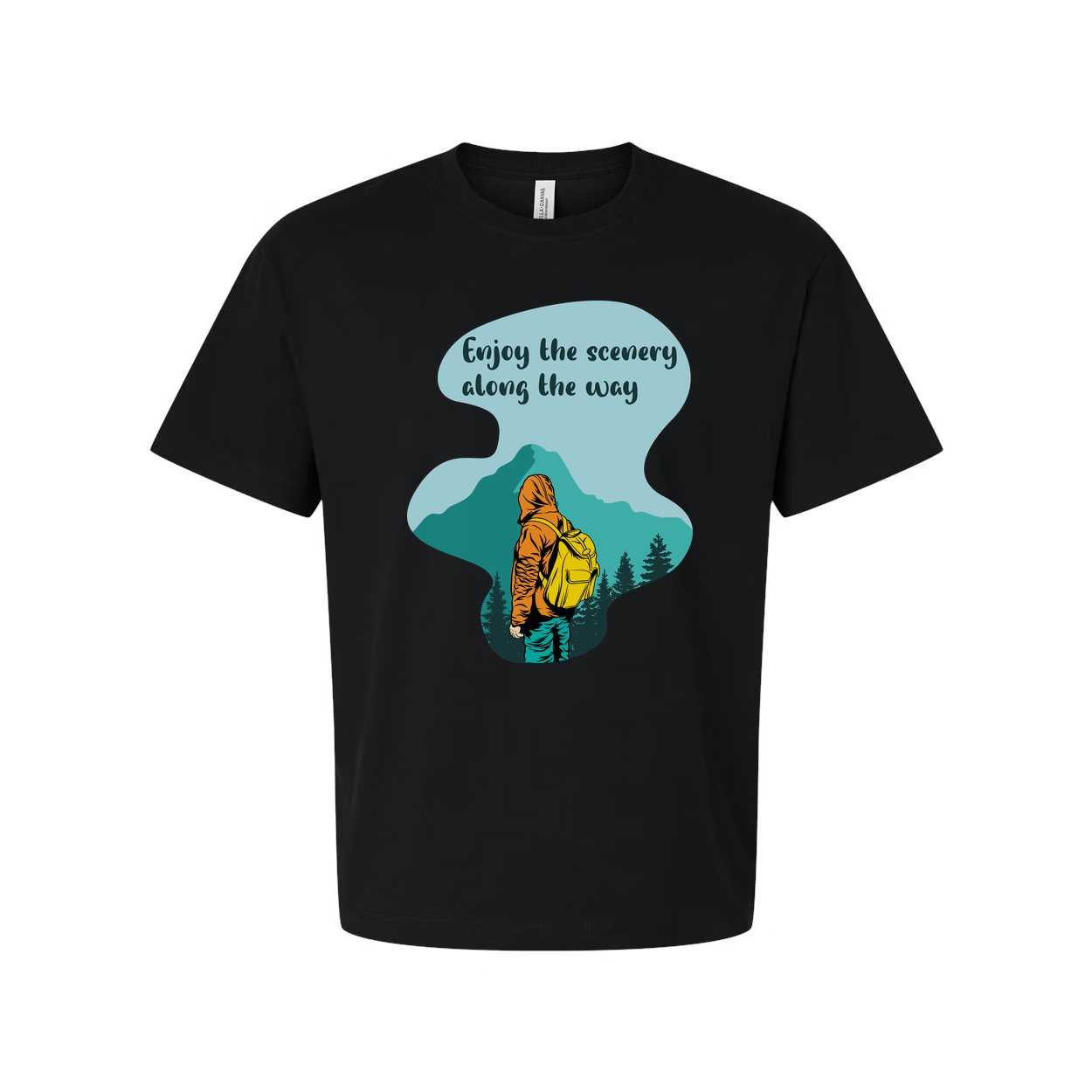 Unisex Outdoor Graphic Tee With Mountain Landscape And Enjoy The Scenery Along The Way