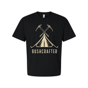 Unisex Outdoor Camping Tent and Crossing Axes Graphic T Shirt for Adventure Lovers