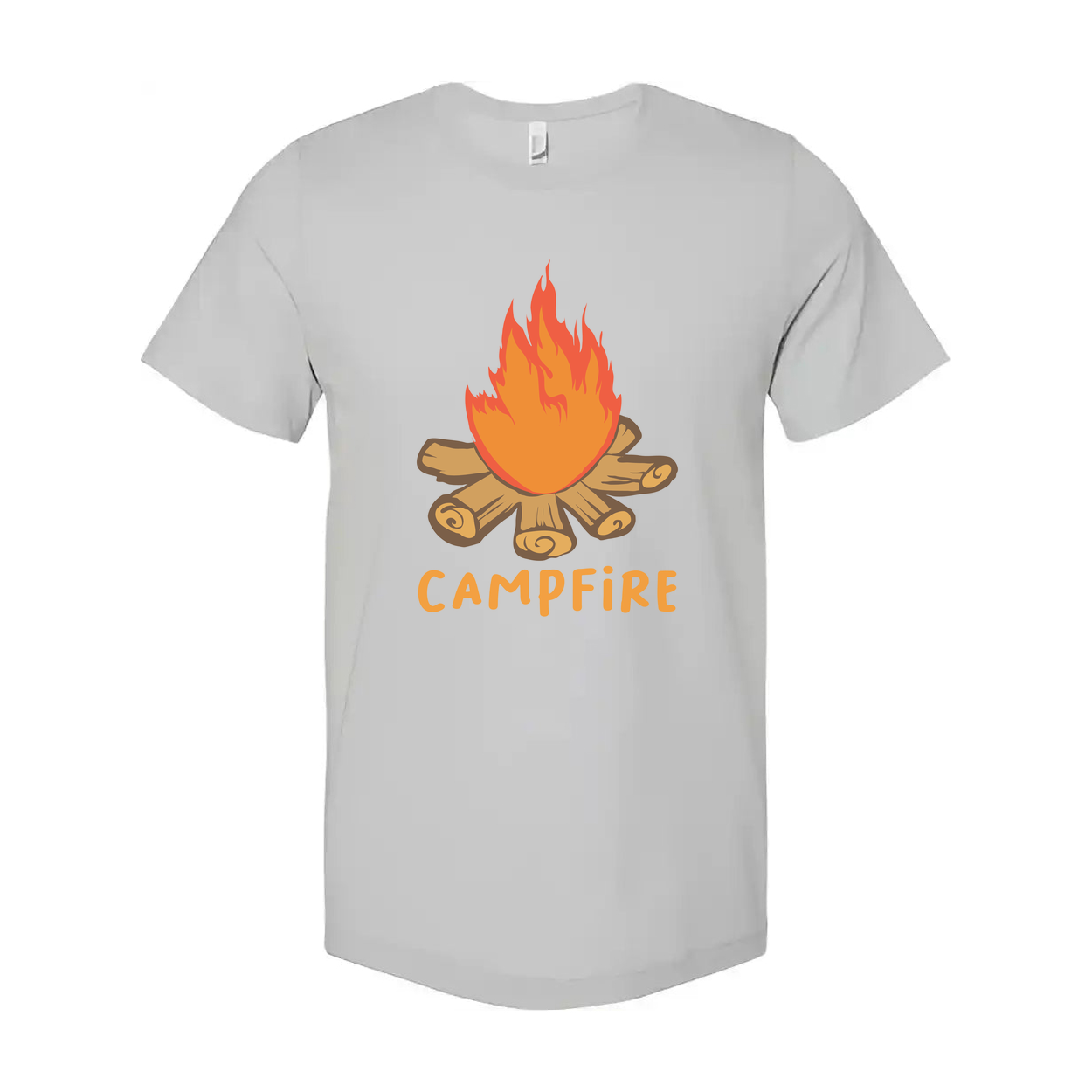 Unisex Campfire Graphic Tee For Outdoor Enthusiasts Casual Everyday Wear Perfect For Camping Trips