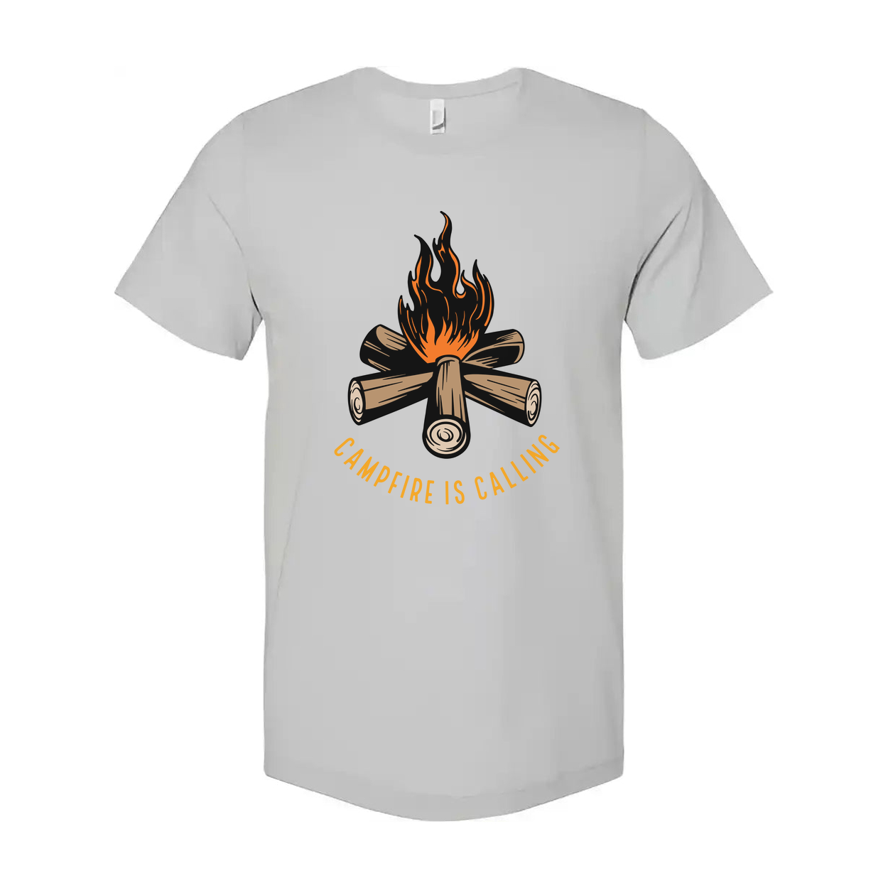 Unisex Campfire Graphic T Shirt With Log Pile And Flames For Outdoor Adventures Enthusiasts