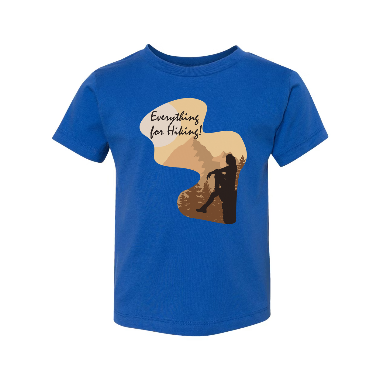 Unisex Outdoor Hiking Graphic T Shirt With Mountain Silhouette And Everything For Hiking Slogan