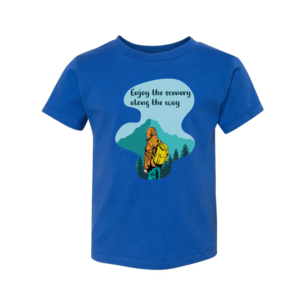 Unisex Outdoor Graphic Tee With Mountain Landscape And Enjoy The Scenery Along The Way