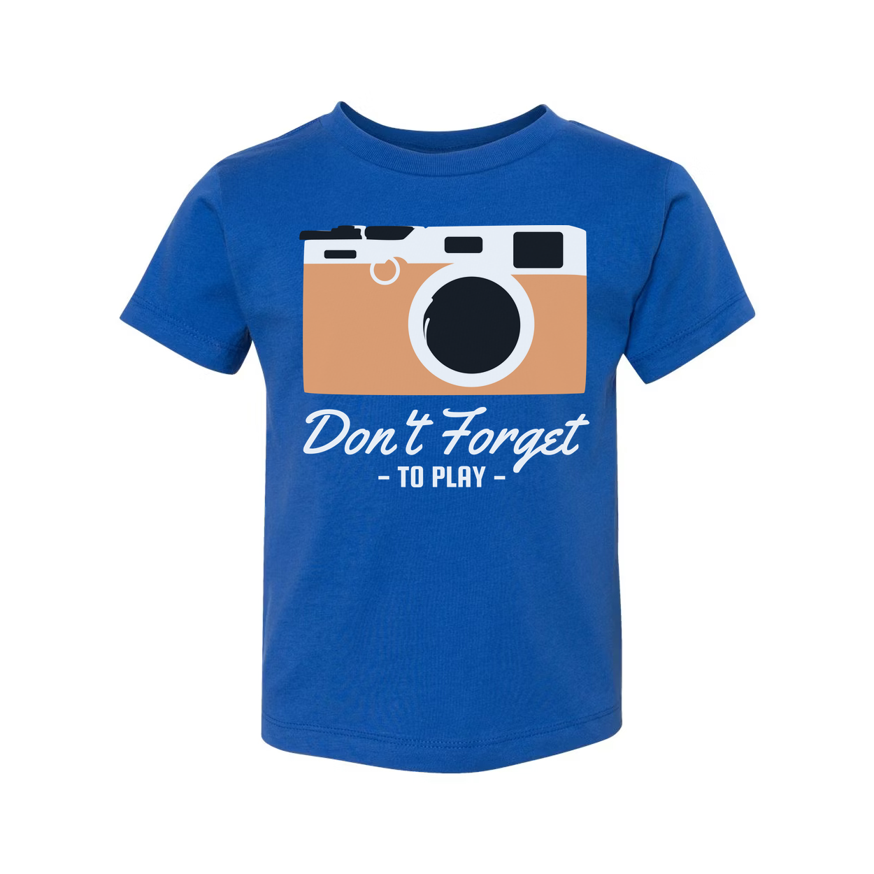 Unisex Camera Graphic Tee Featuring Dont Forget To Play Message And Retro Style Look