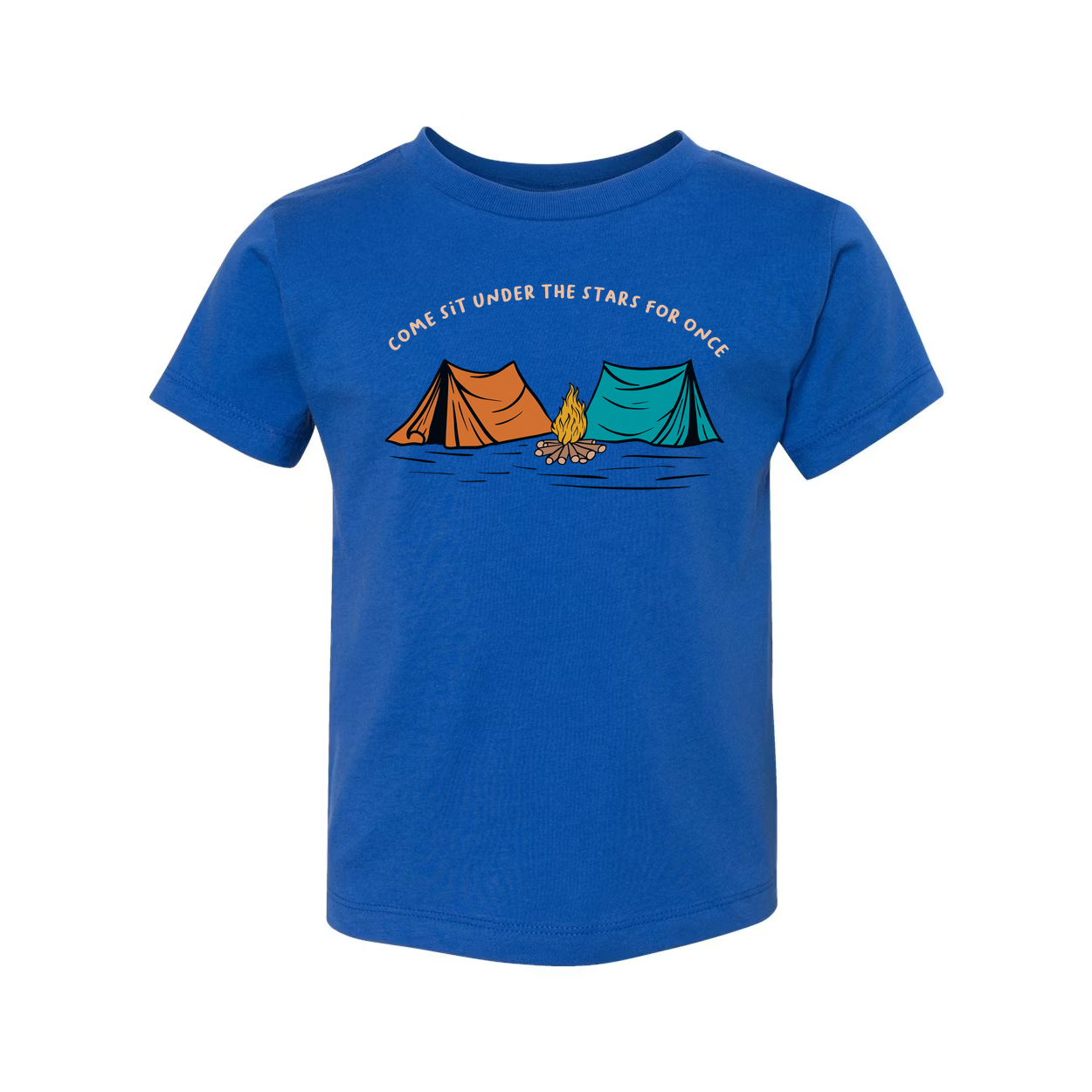 Unisex Outdoor Camping Tee With Tents And Campfire