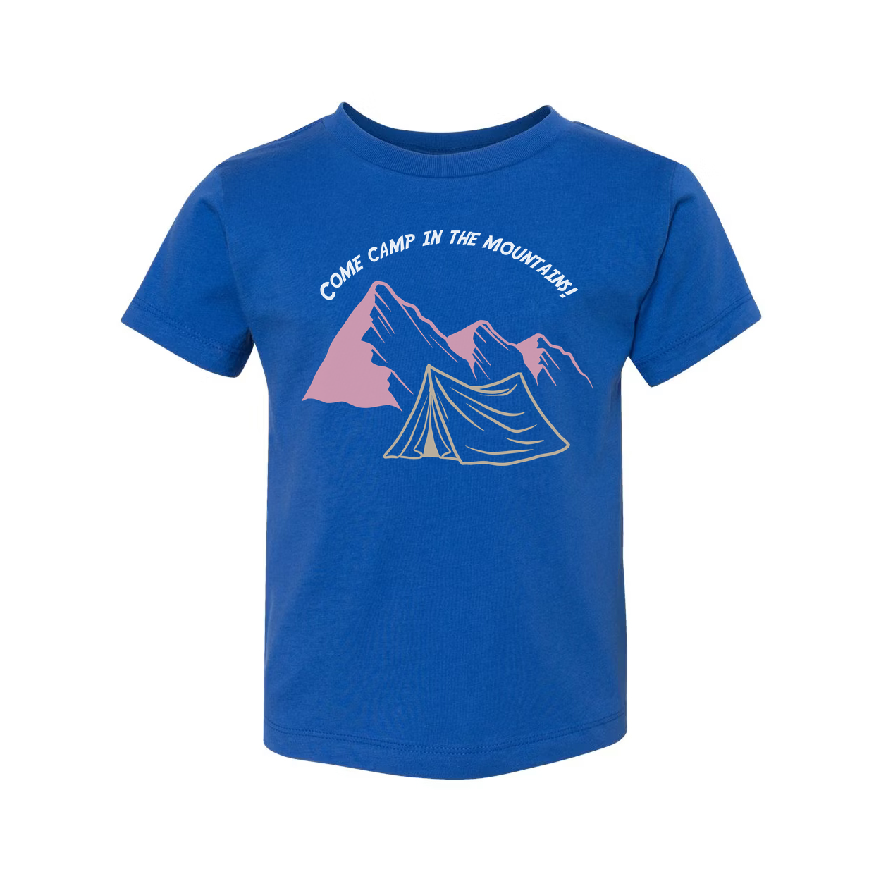Unisex Outdoor Camping Graphic Tee With Mountain Range Tent Illustration And Arching Text