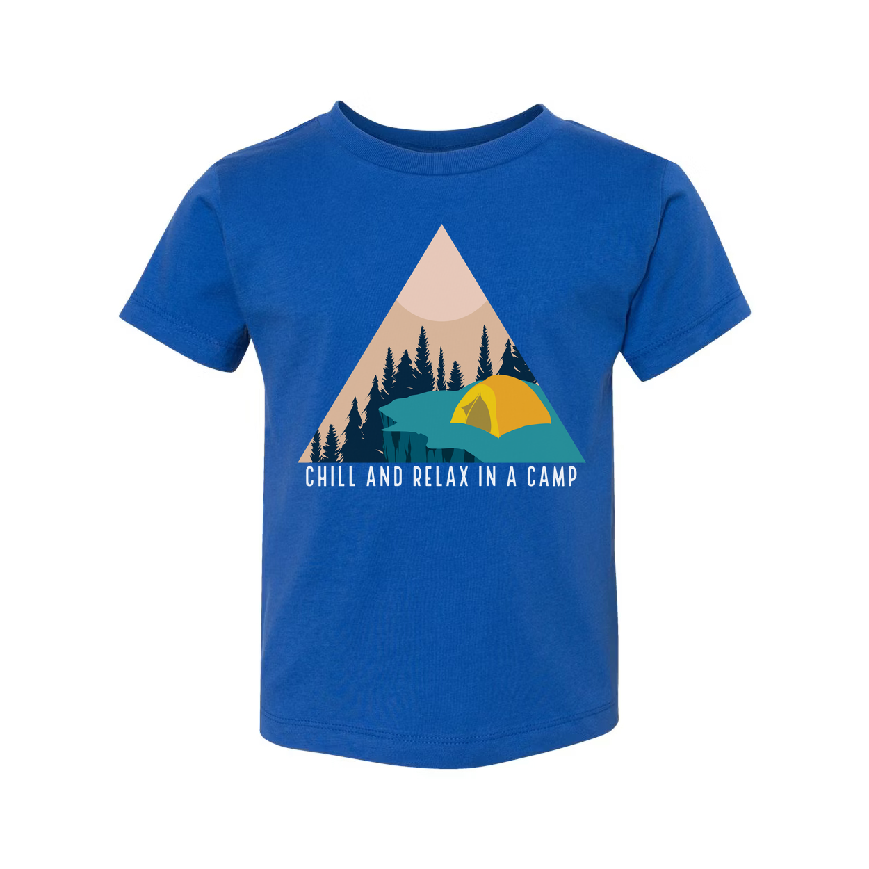 Unisex Outdoor Camping Graphic Tee With Tent And Pine Forest Scene For Hiking Trips