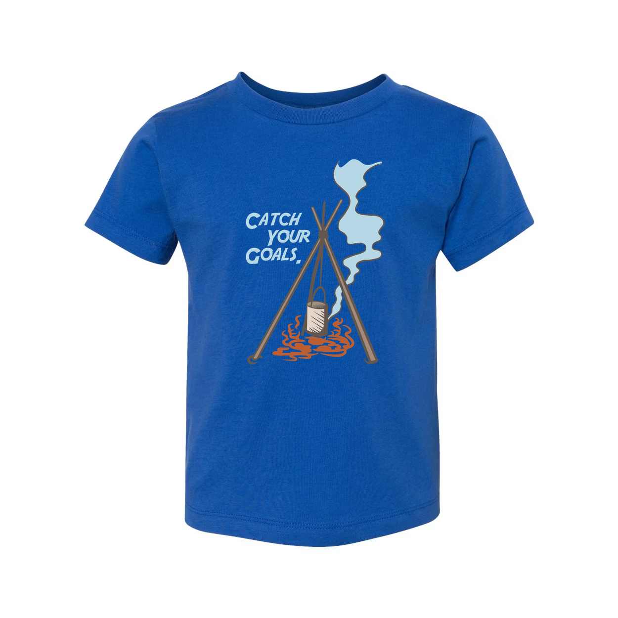 Unisex Outdoor Camping T Shirt With Tripod Campfire And Steam Illustration Graphic Tee Design