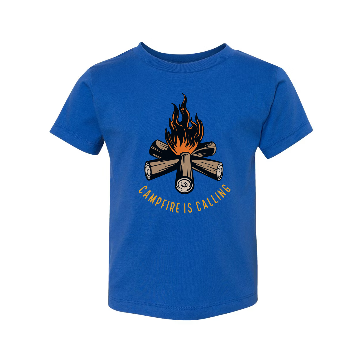 Unisex Campfire Graphic T Shirt With Log Pile And Flames For Outdoor Adventures Enthusiasts
