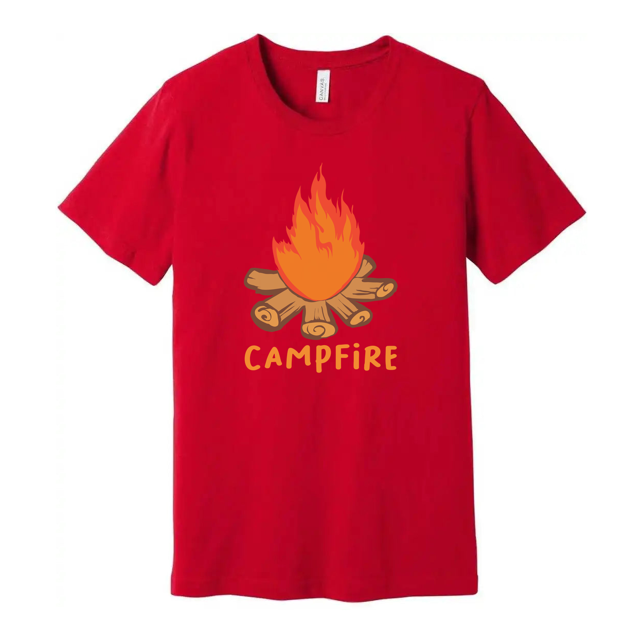 Unisex Campfire Graphic Tee For Outdoor Enthusiasts Casual Everyday Wear Perfect For Camping Trips