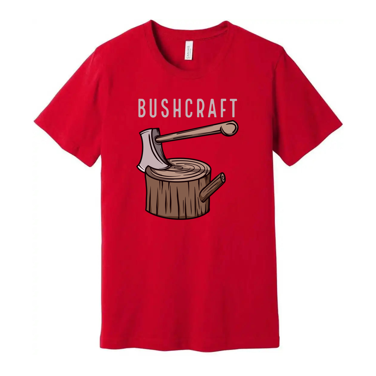 Bushcraft Axe And Log Graphic T Shirt For Outdoor Enthusiasts Unisex Apparel Ideal Camping Wear