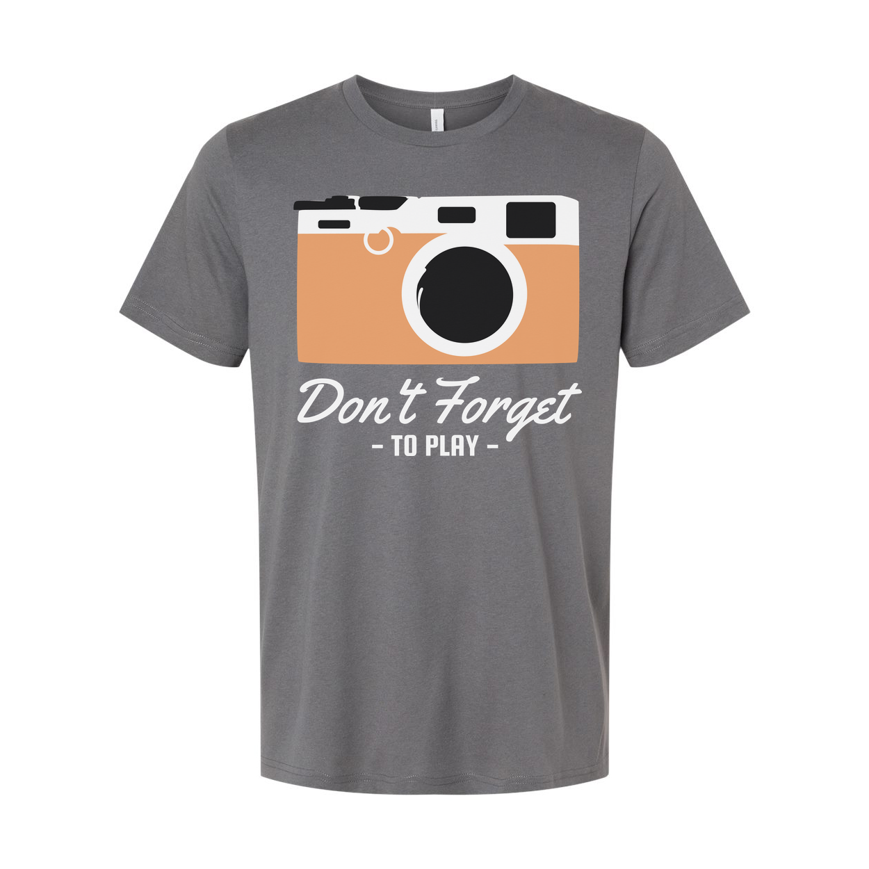 Unisex Camera Graphic Tee Featuring Dont Forget To Play Message And Retro Style Look