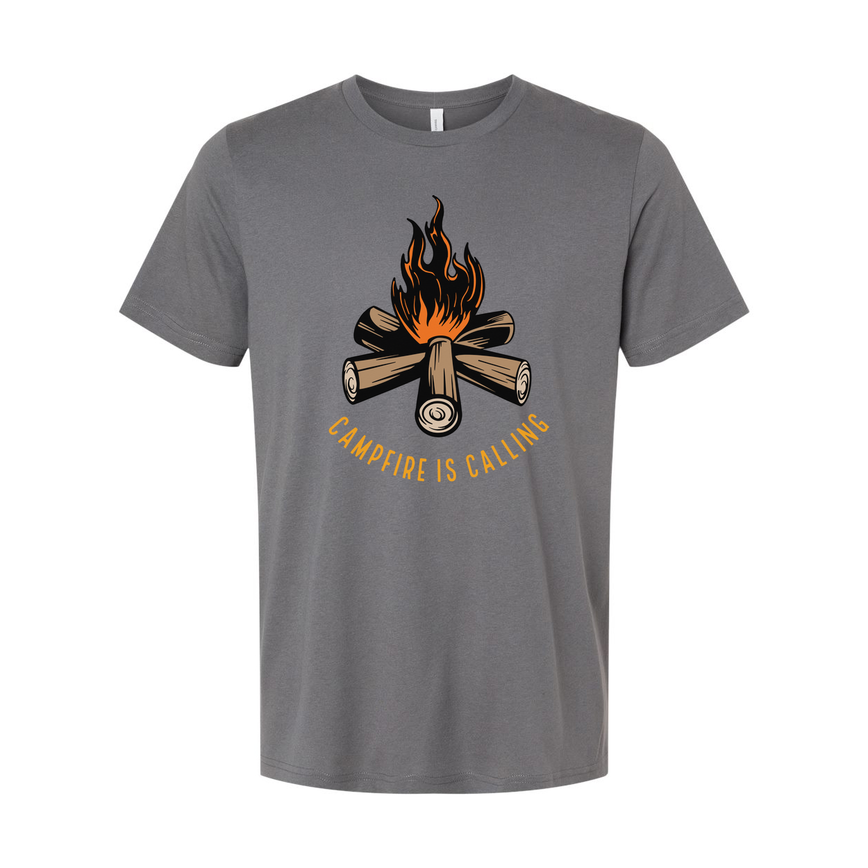 Unisex Campfire Graphic T Shirt With Log Pile And Flames For Outdoor Adventures Enthusiasts