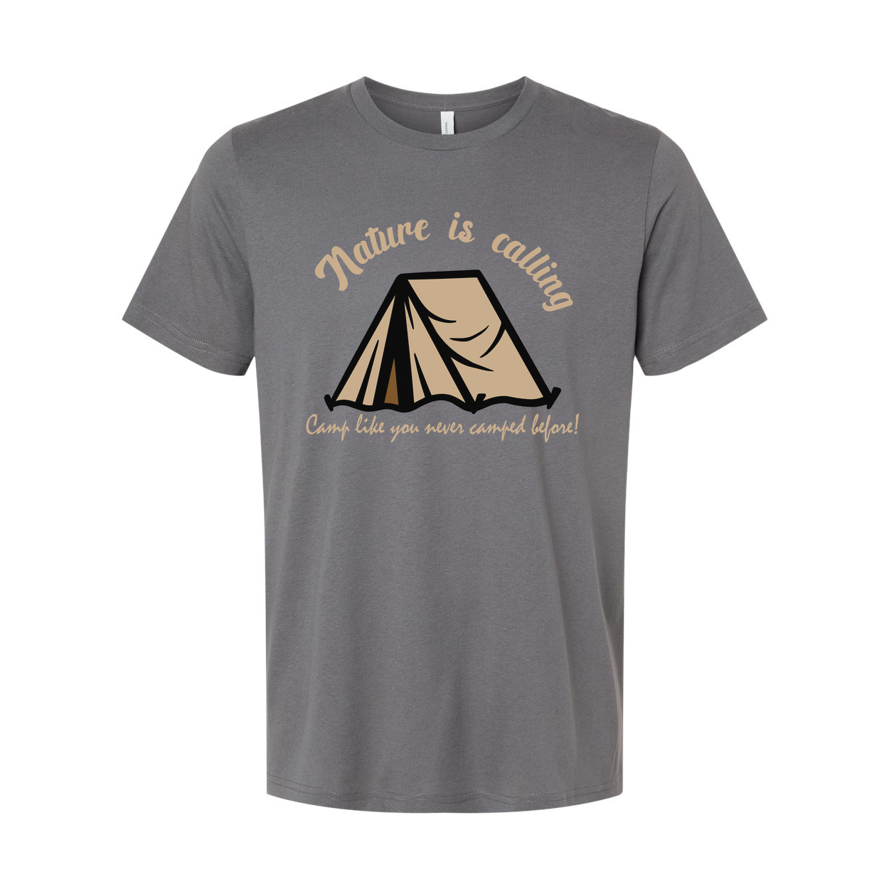 Nature Is Calling Camping Tent Graphic Tee For Outdoor Enthusiasts Comfortable All Day Wear