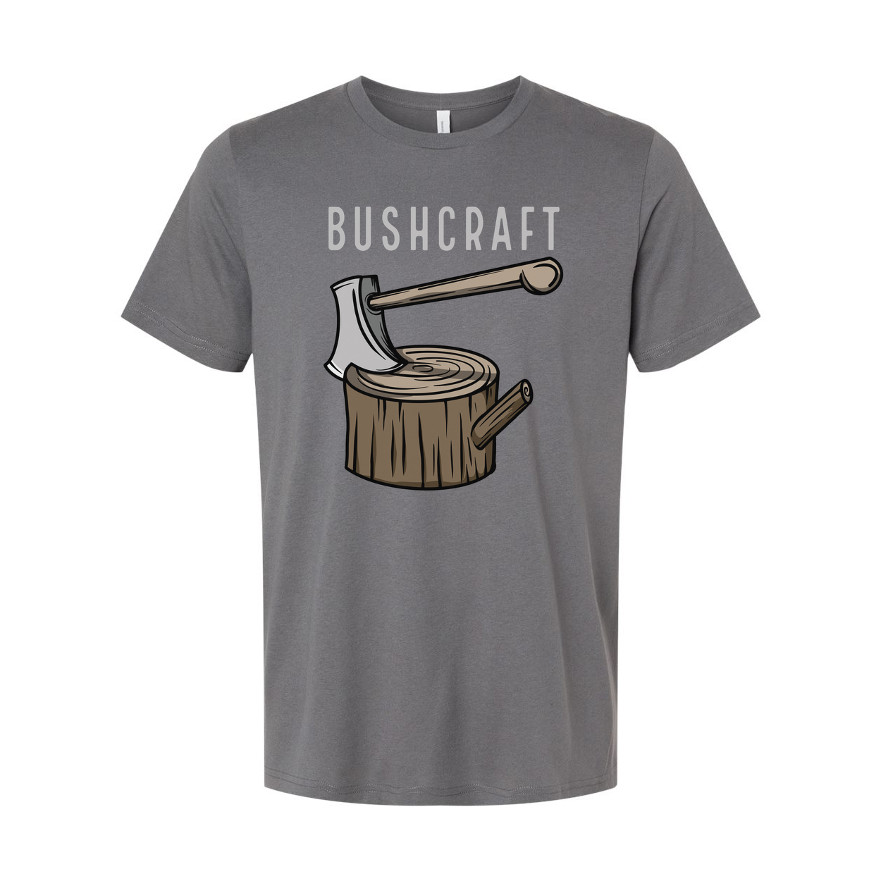 Bushcraft Axe And Log Graphic T Shirt For Outdoor Enthusiasts Unisex Apparel Ideal Camping Wear