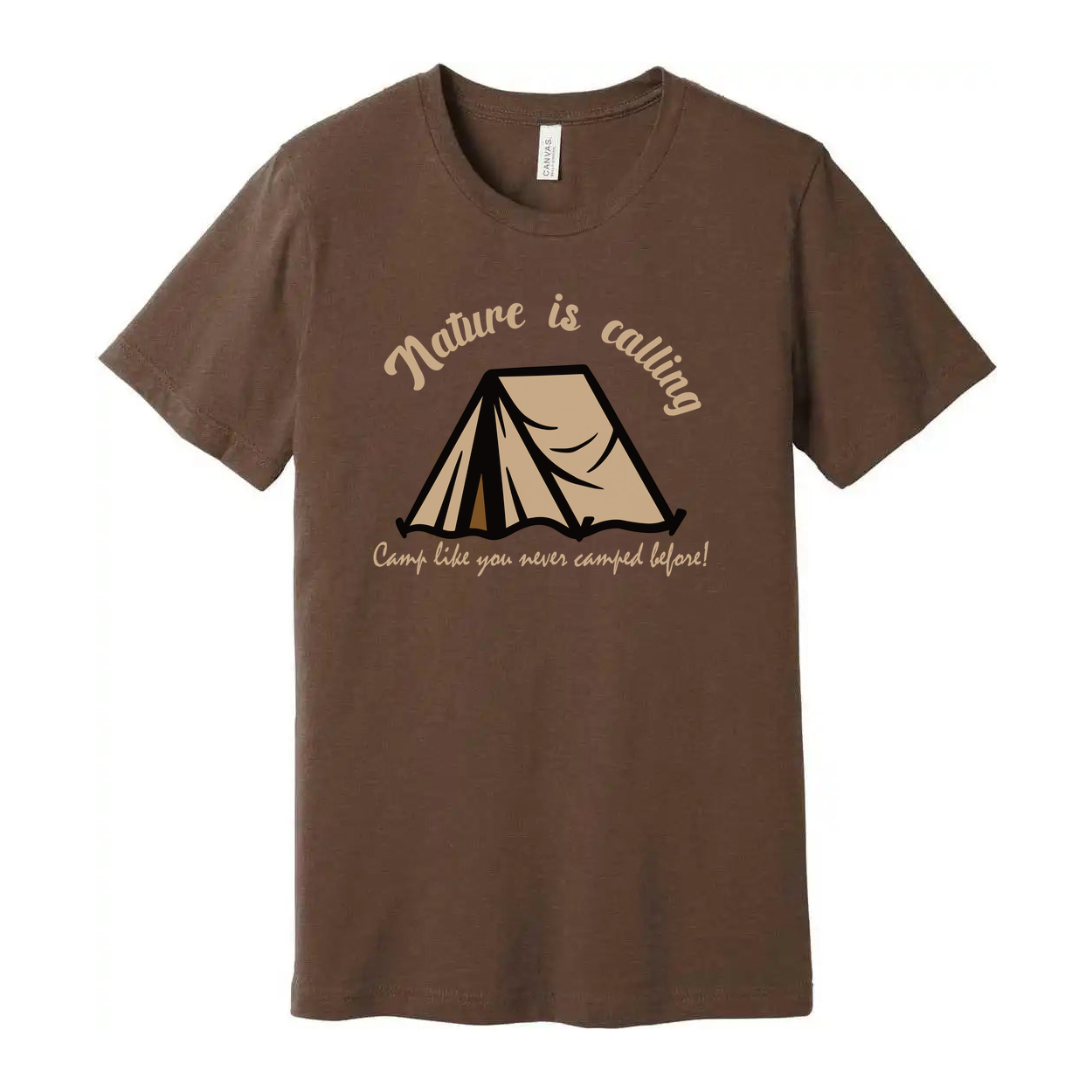 Nature Is Calling Camping Tent Graphic Tee For Outdoor Enthusiasts Comfortable All Day Wear