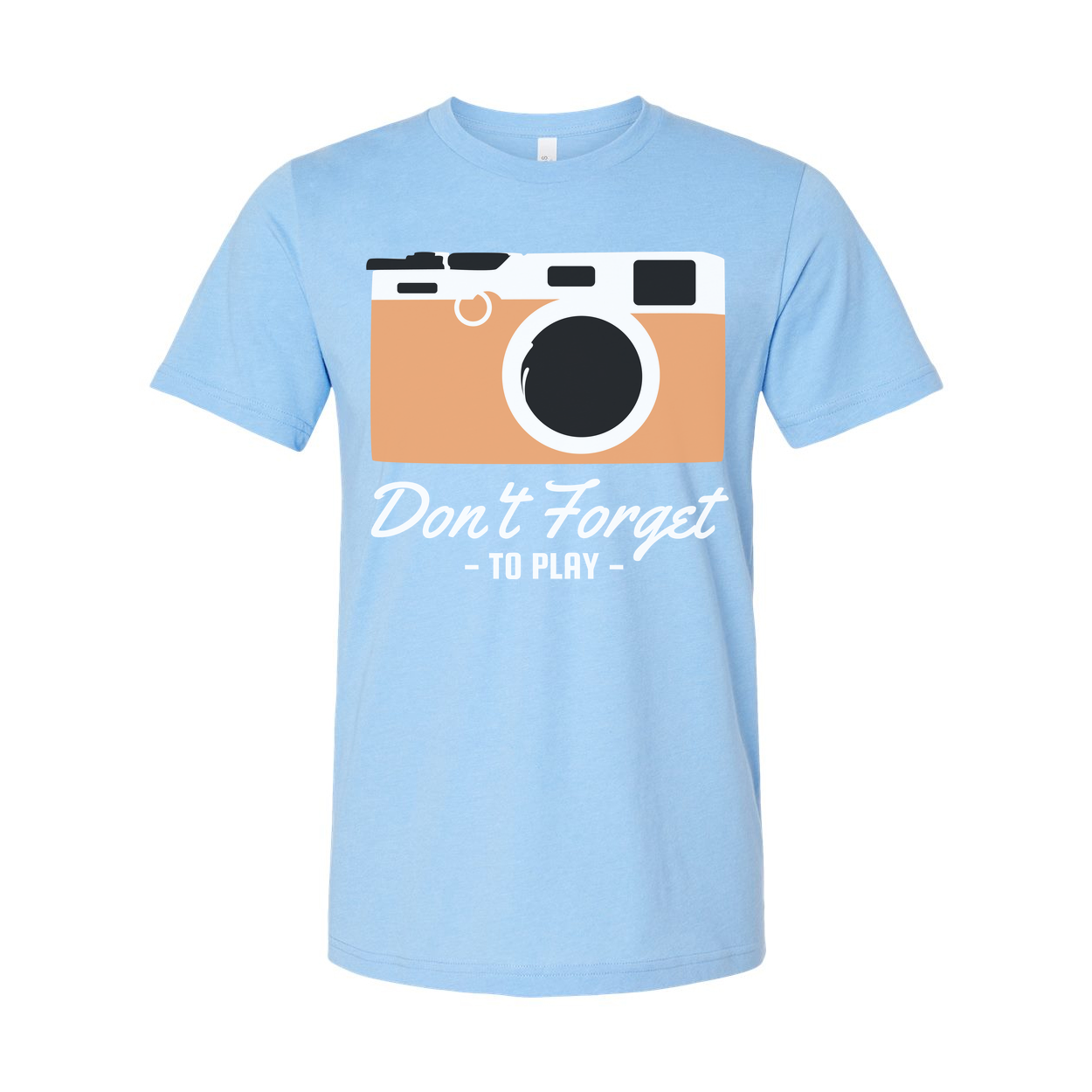 Unisex Camera Graphic Tee Featuring Dont Forget To Play Message And Retro Style Look