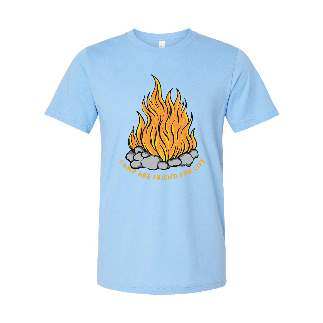 Unisex Outdoor Campfire Graphic T Shirt With Rock Ring And Slogan Camp Are Friend For Life