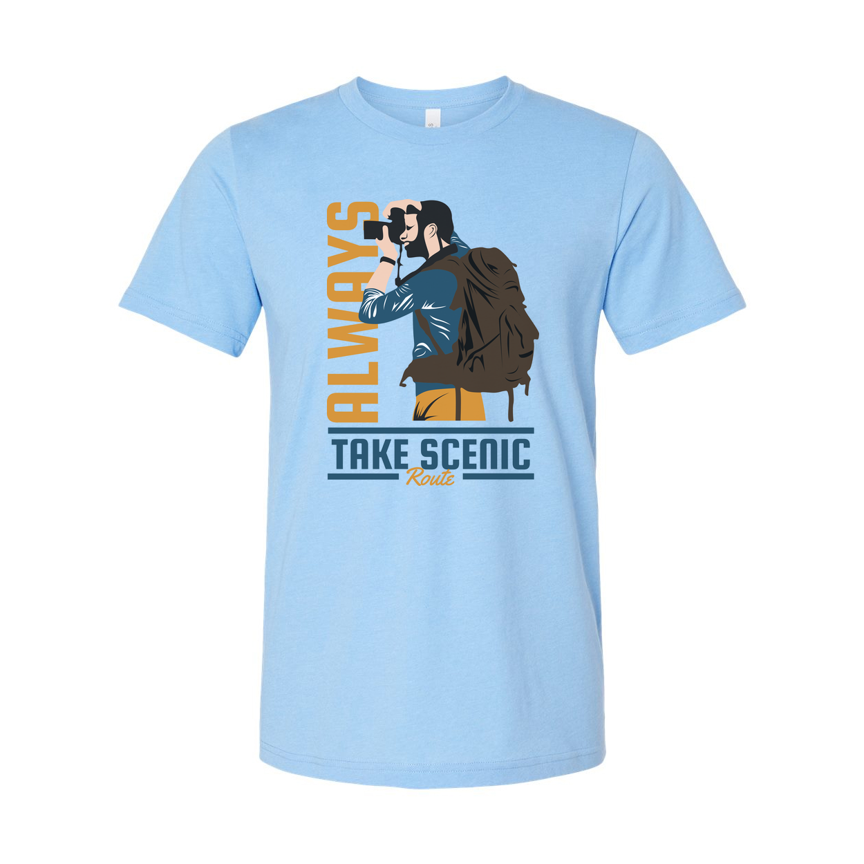 Unisex Outdoors Hiking Graphic Tee With Take Scenic Route Design