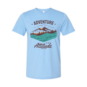Unisex Outdoor Adventure Graphic T Shirt With Mountain Landscape And River Lake Scene Adventure Is An Attitude