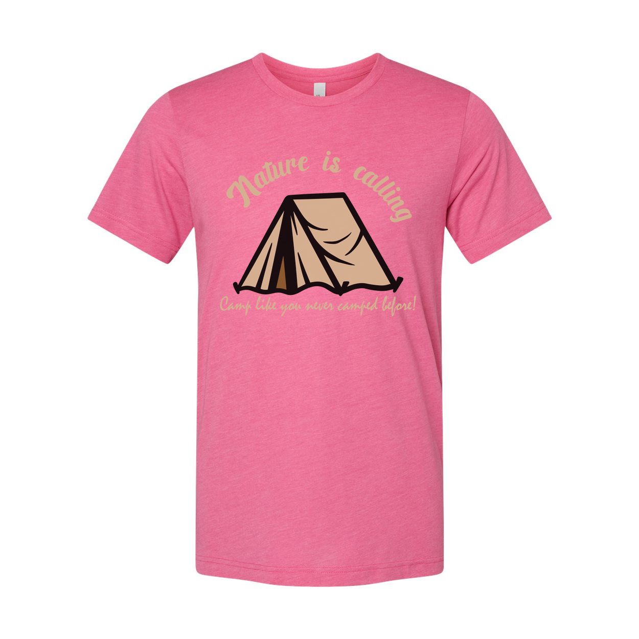 Nature Is Calling Camping Tent Graphic Tee For Outdoor Enthusiasts Comfortable All Day Wear