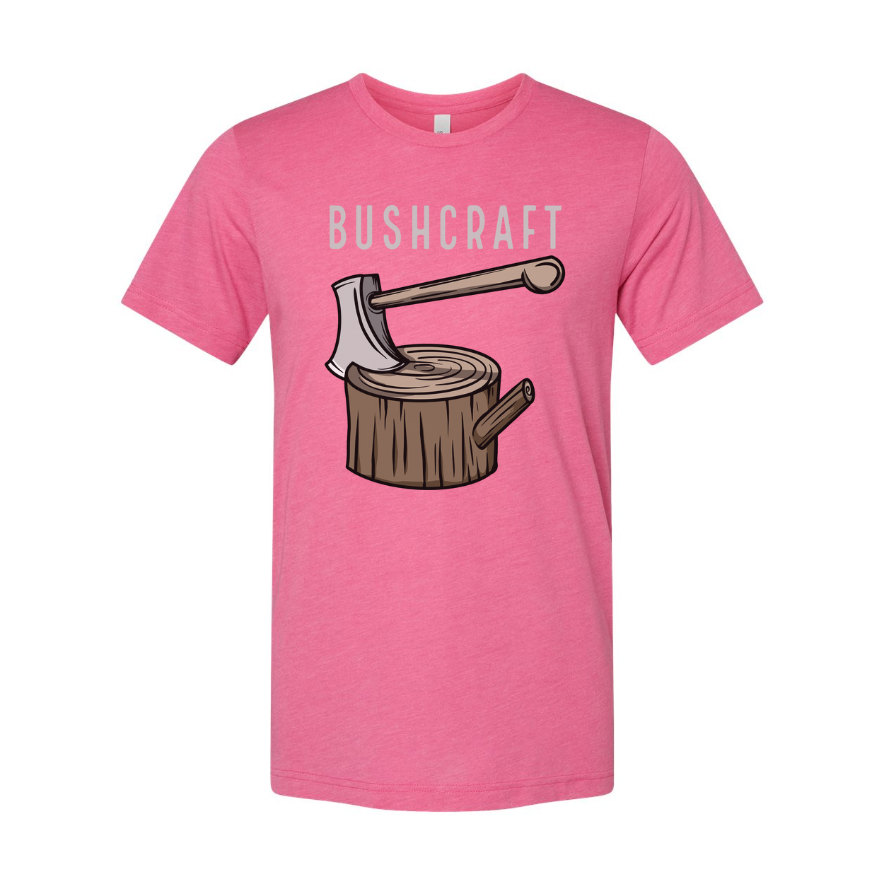 Bushcraft Axe And Log Graphic T Shirt For Outdoor Enthusiasts Unisex Apparel Ideal Camping Wear