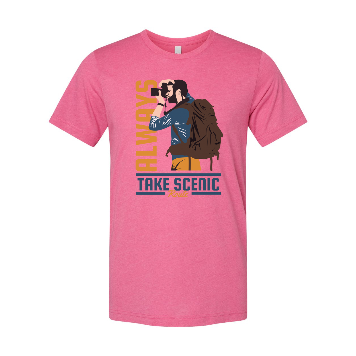 Unisex Outdoors Hiking Graphic Tee With Take Scenic Route Design